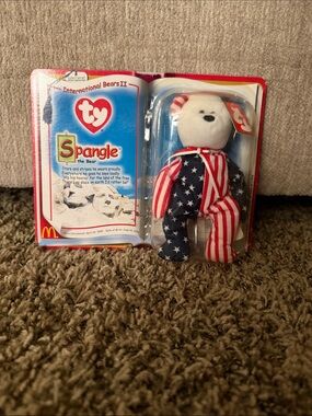 Ty Spangle Bear Plush - Red, White, Blue Patriotic Design